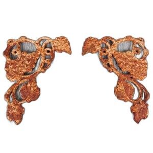 Cast Iron Ornaments Pair Of Antique Double Sided Architectural Decor Elements